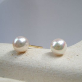 Oorsteker akoya parel met geelgouden steker