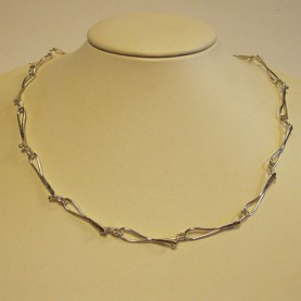 Zilveren collier met handgesmede schakels