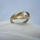 Ring calla massief geelgoud met zoetwaterparel
