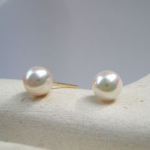 Oorsteker akoya parel met geelgouden steker